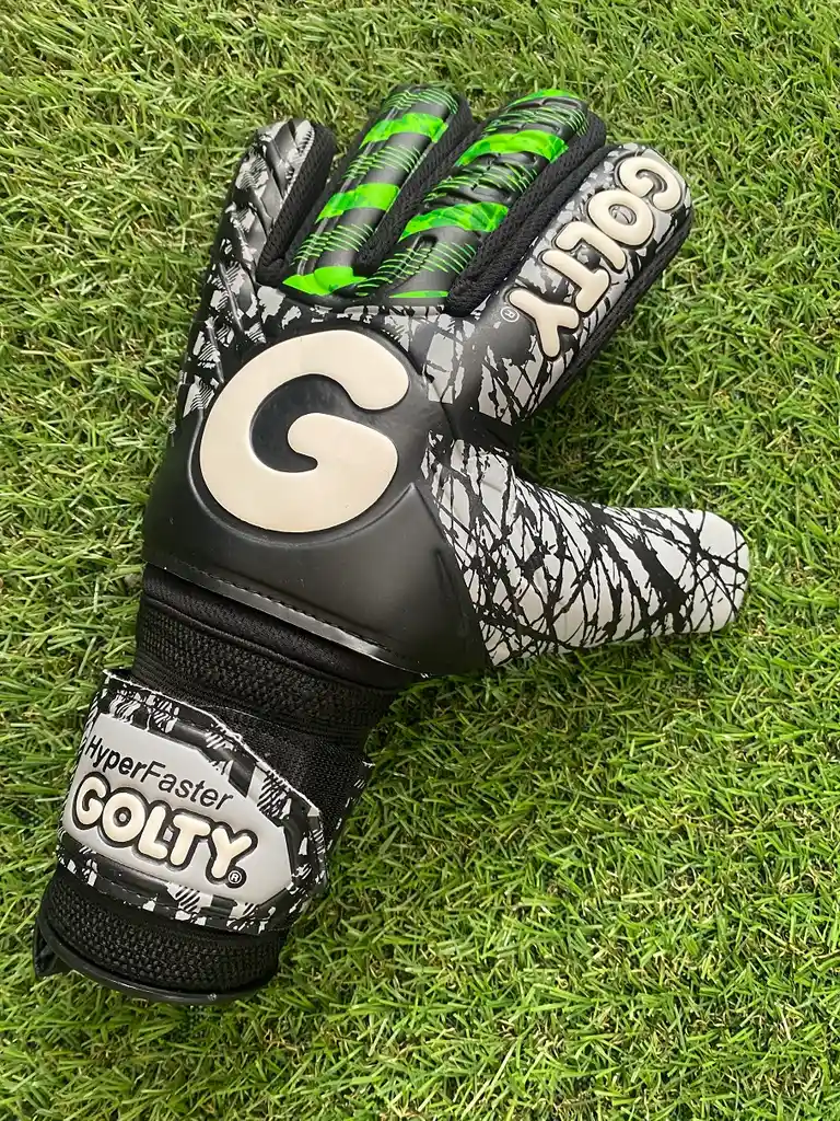 Guantes De Fútbol Golty Competicion Hyperfaster Latex Natural Gris-verde/ Talla 7