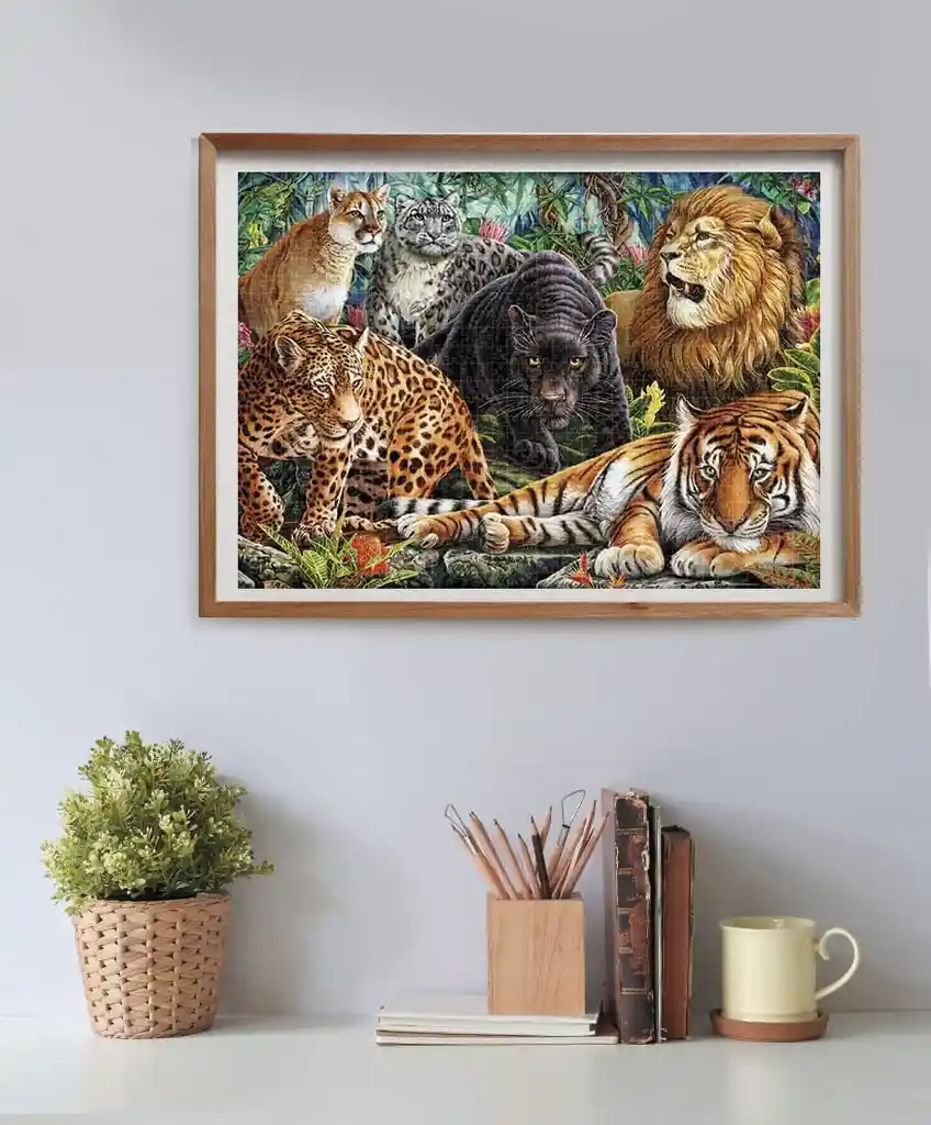 Rompecabezas 500 Piezas Felinos Animales León Tigre Puzzle