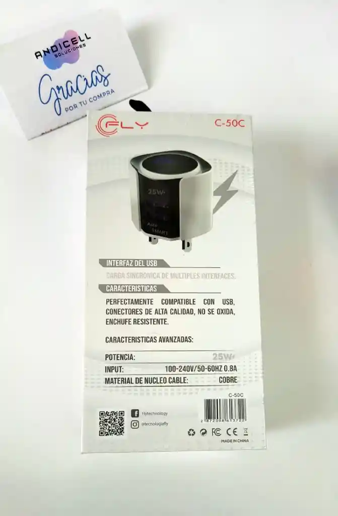 Cargador Completo Tipo C 25w Doble Entrada Usb