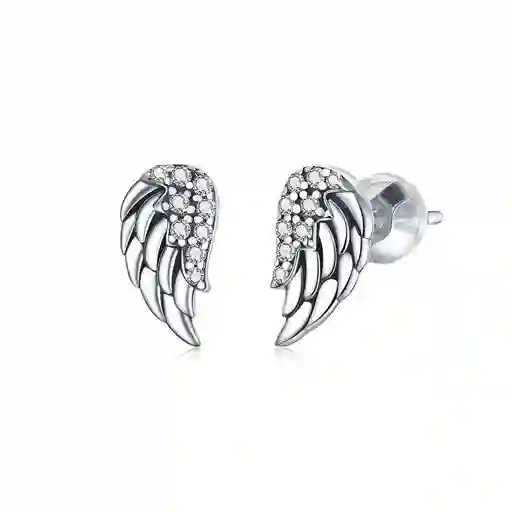 Aretes Topos Para Mujer Alas Ángel Fabricados En Plata 925