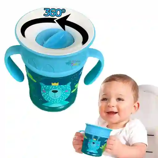 Vaso Entrenador 360 Para Bebe Con Manijas Azul