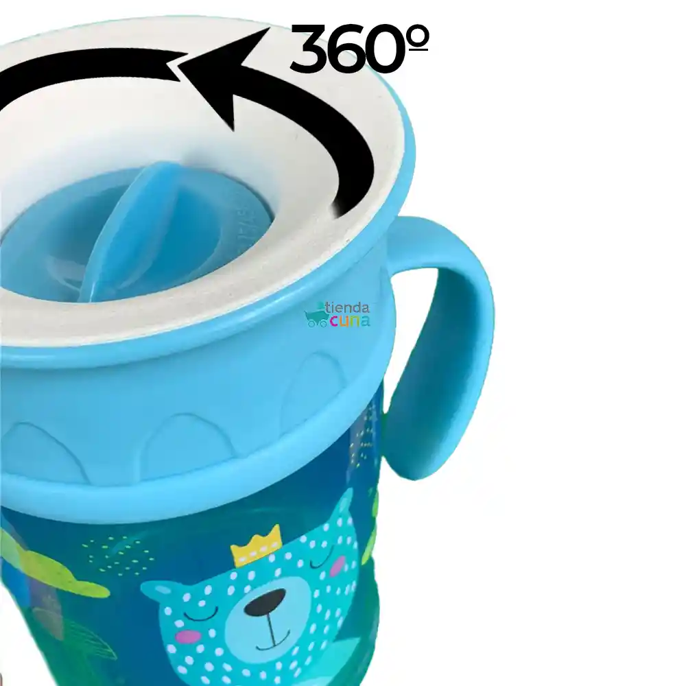 Vaso Entrenador 360 Para Bebe Con Manijas Azul