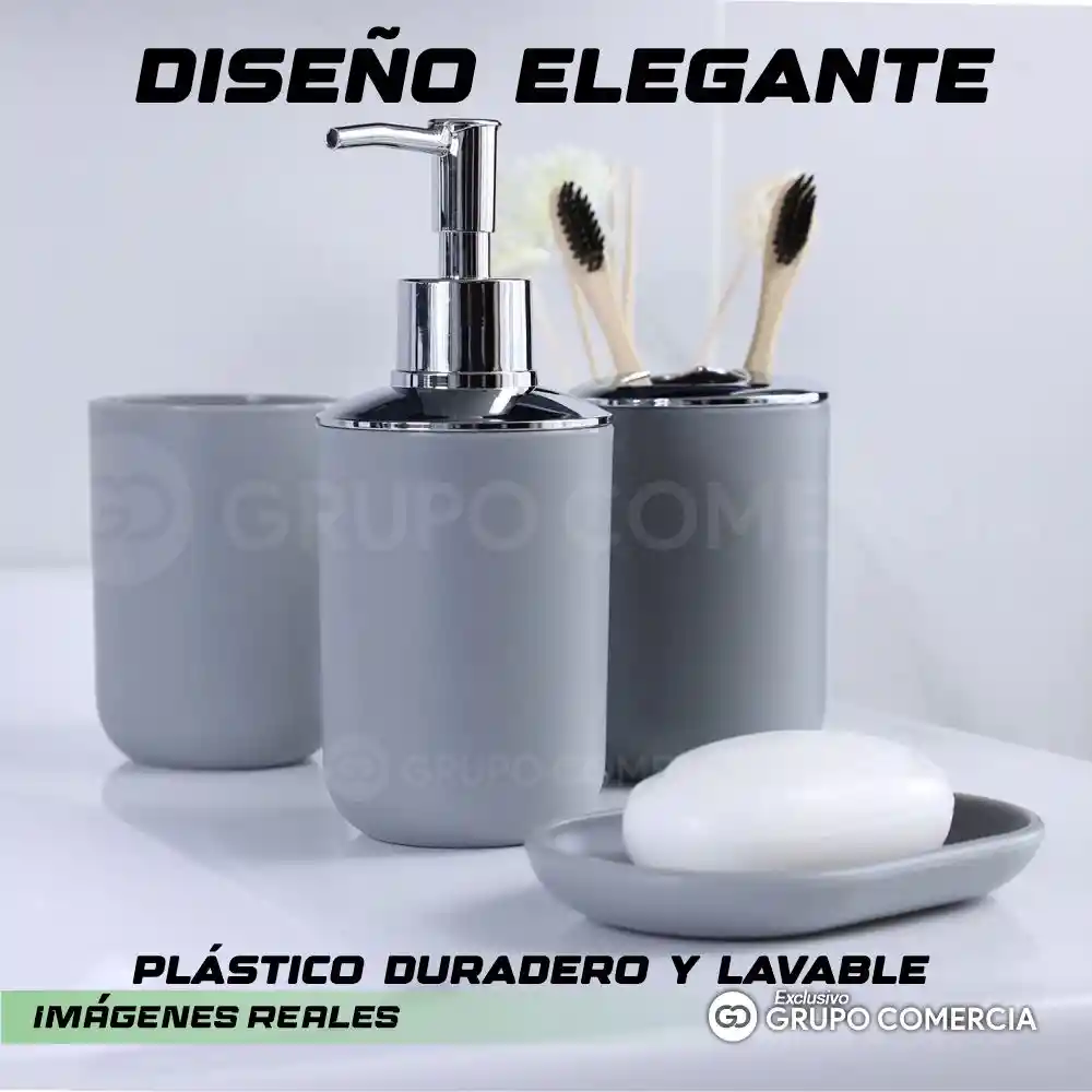 Set De Utensilios Y Accesorios Para Baño Juego X 6 Premium