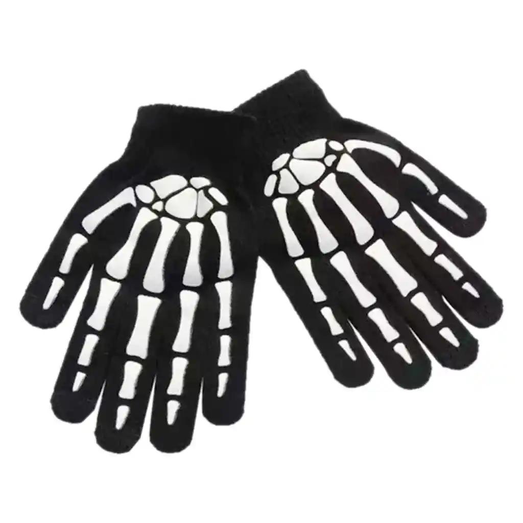 Guantes Calaveras De Huesos Niños Adultos Esqueletos - Largos