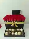 Caja De Lujo Gaveta Rosas 28 A 32, 12 Fresas Con Chocolate(programar)