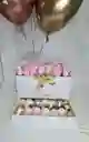 Caja De Lujo Gaveta Rosas 28 A 32, 12 Fresas Con Chocolate(programar)