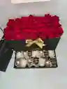 Caja De Lujo Gaveta Rosas 28 A 32, 12 Fresas Con Chocolate(programar)