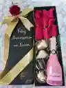 Caja De Lujo Rosas, Fresas Y Jp Chenet O Chandon Mini