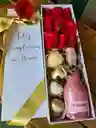 Caja De Lujo Rosas, Fresas Y Jp Chenet O Chandon Mini