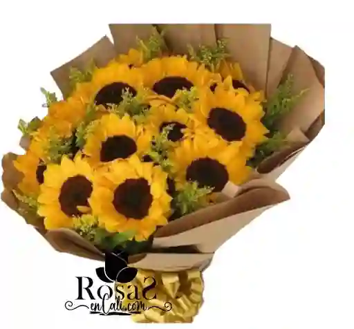 Bouquet Por 12 Girasoles Cali