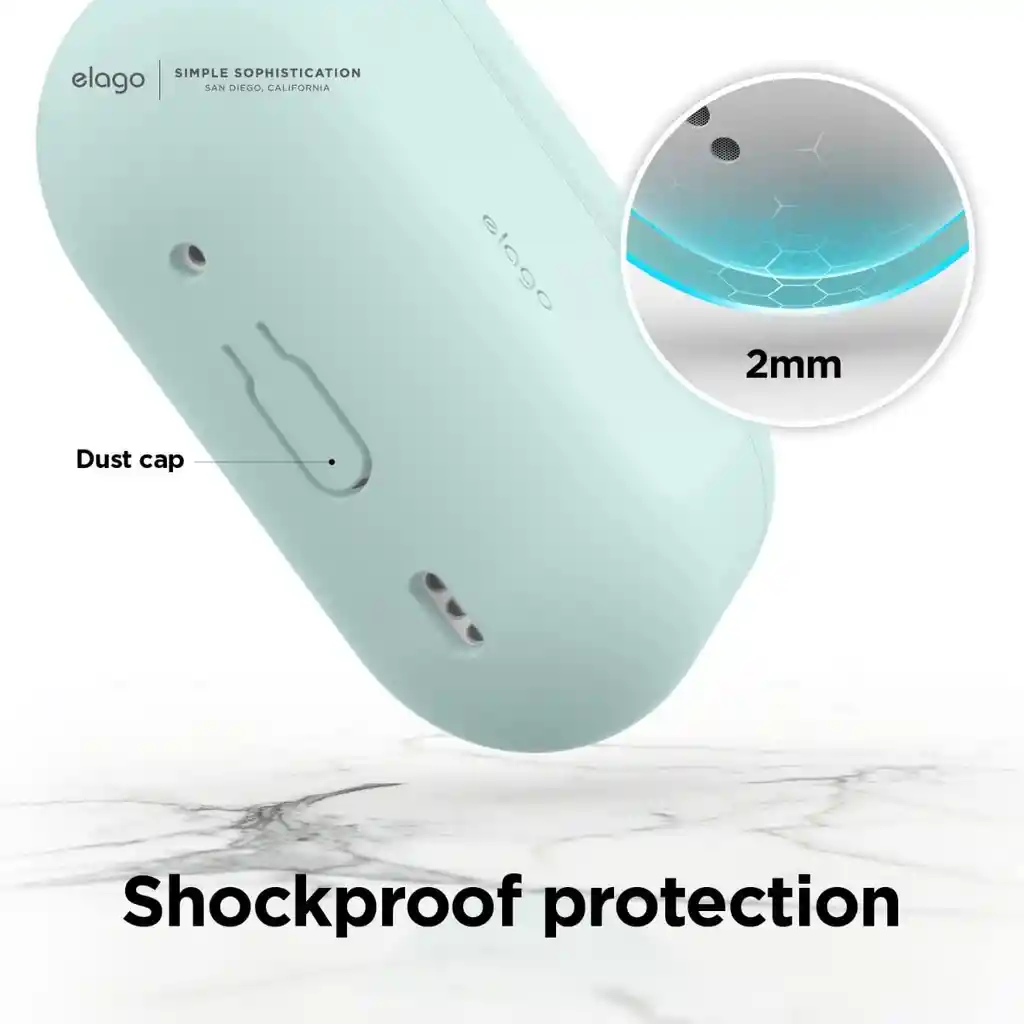 Elago Estuche Para Airpods Pro 2 / Pro De Silicona En Verde Menta