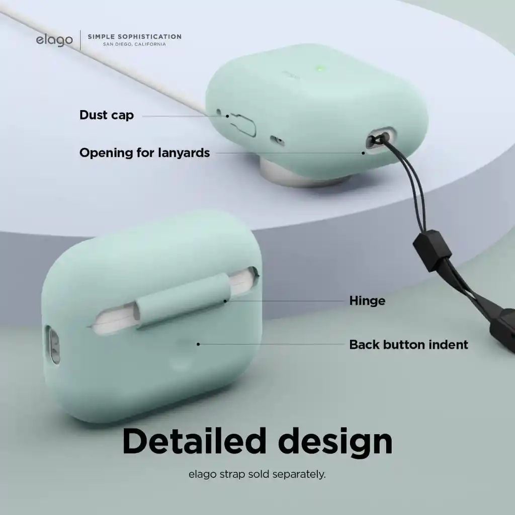 Elago Estuche Para Airpods Pro 2 / Pro De Silicona En Verde Menta