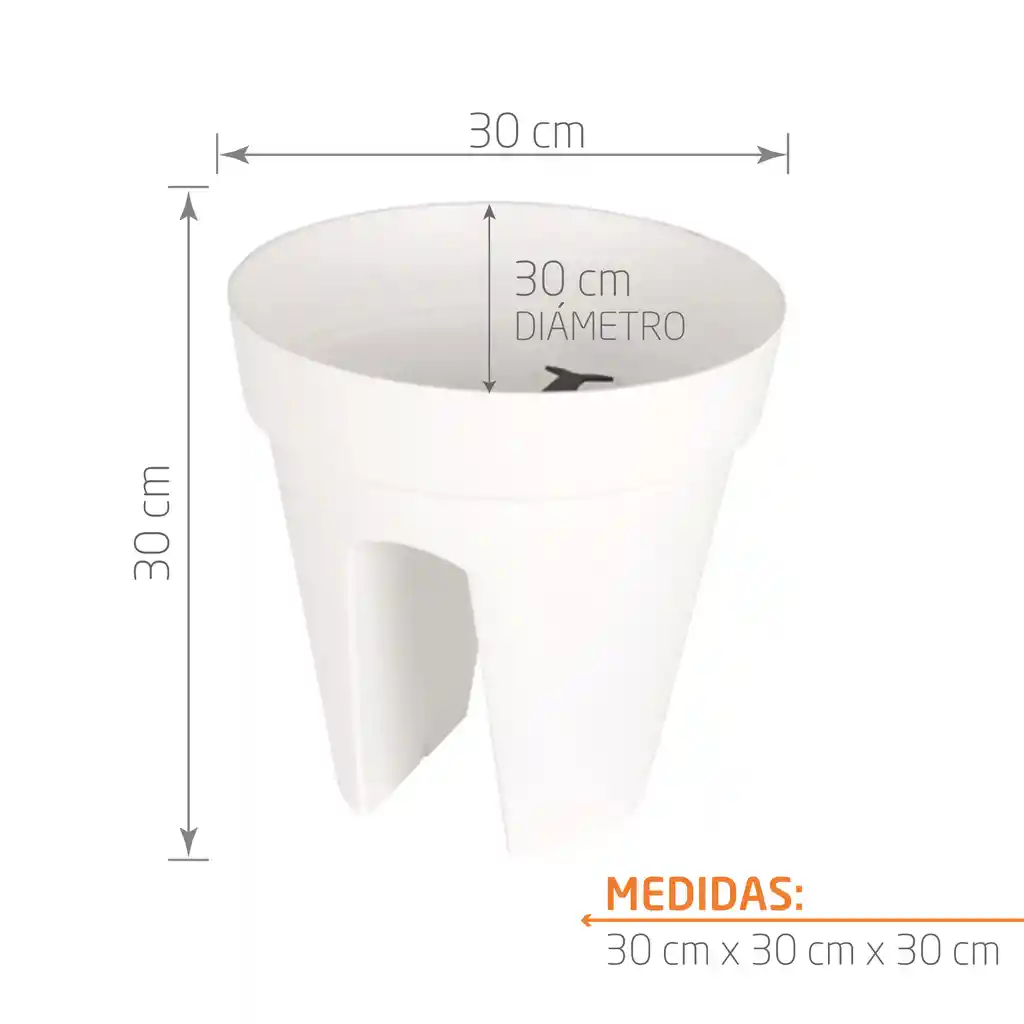 Matera Balcón Capri 30 Cm Blanco