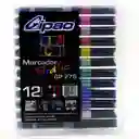 Caja De Marcadores Graficos, Gipao Black X12