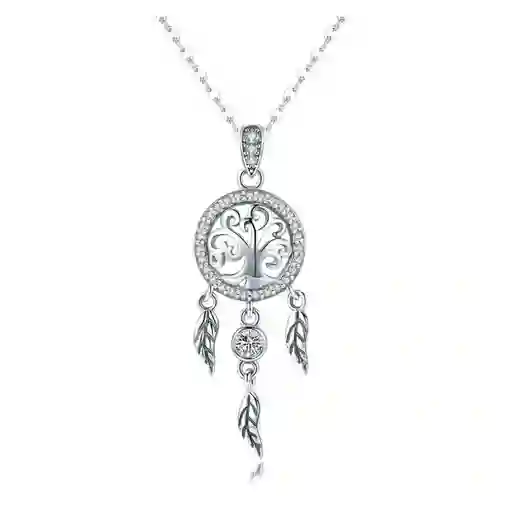 Collar Para Mujer Árbol De La Vida Atrapasueños En Plata 925