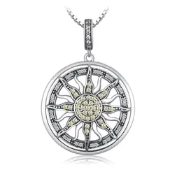 Collar Mujer Dije Sol Celestial Zircones Fabricado En Plata