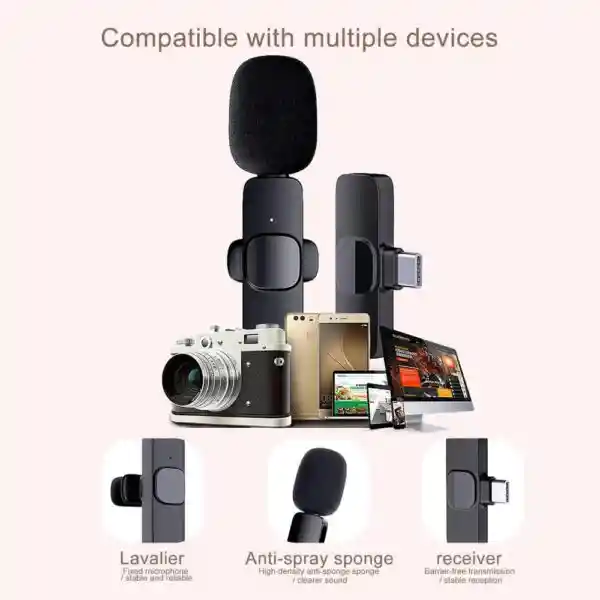  Microfono Solapa Tc Inalambrico K8 Para Dispositvos Android Y iPhone 