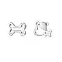 Aretes Para Mujer Hueso Perro Fabricados En Plata 925