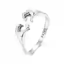 Anillo Ajustable Para Mujer Corazón En La Mano En Plata 925