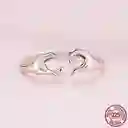 Anillo Ajustable Para Mujer Corazón En La Mano En Plata 925