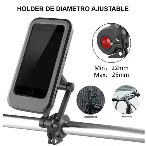 Soporte Estuche Impermeable Para Celular En Moto / Bicicleta