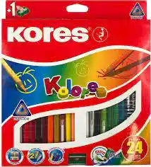 Kores Kolores - Lápices De Colores Triangulares (caja De 24 Colores Surtidos)