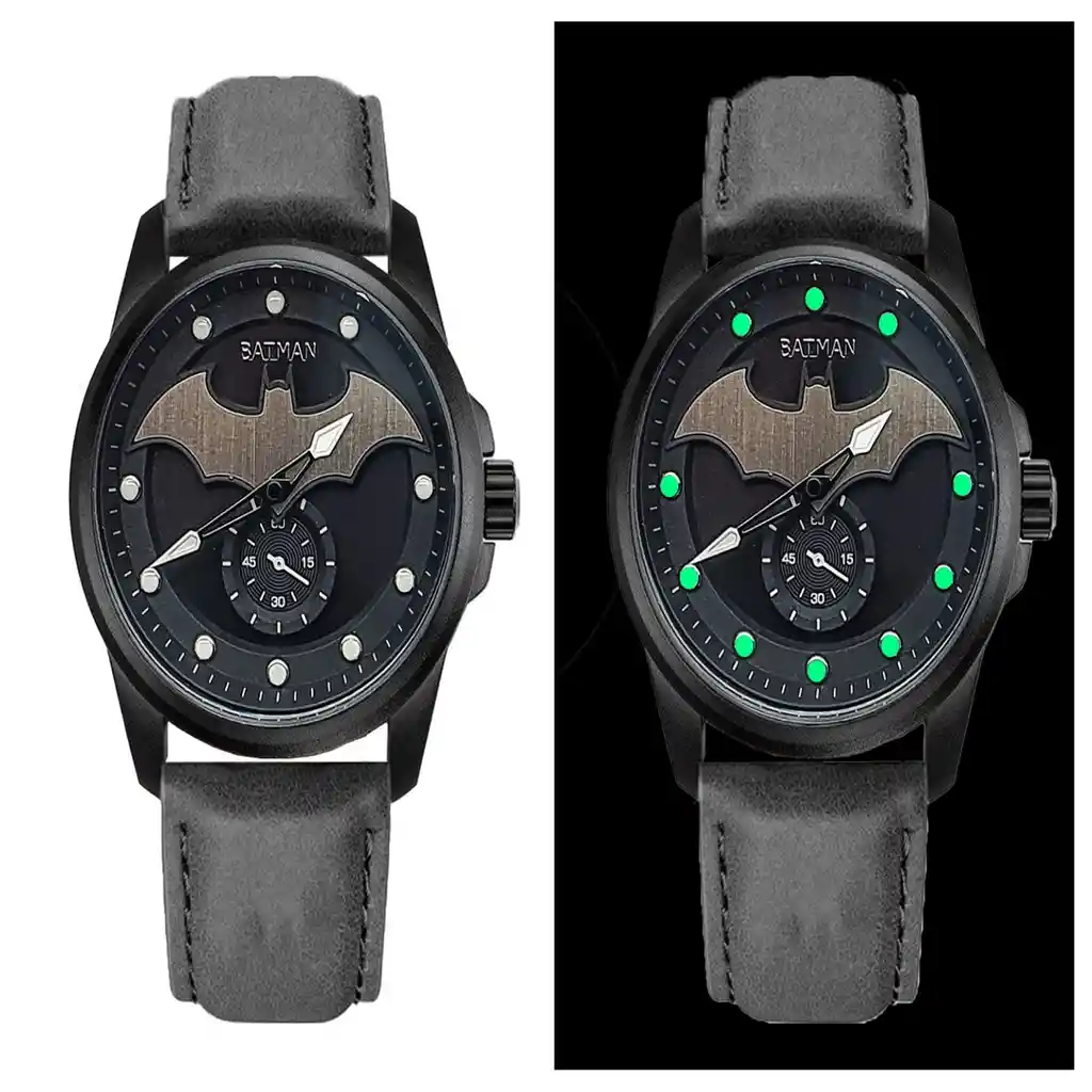 Reloj Batman Caballero Casual Elegante Cuero + Estuche Dayoshop