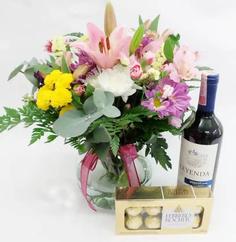 Flores Frescas, Vino Y Chocolates "insuperable"