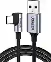 Ugreen Cable Blindado Carga Rápida Usb A/usb C Codo 90° 18w 1mt