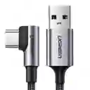 Ugreen Cable Blindado Carga Rápida Usb A/usb C Codo 90° 18w 1mt