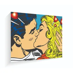 Cuadro En Madera Labios 60 X 42 Cm Pop Art Beso