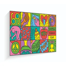 Cuadro En Maderatela Bantec Paz Peace 60 X 42 Cm Pop Art