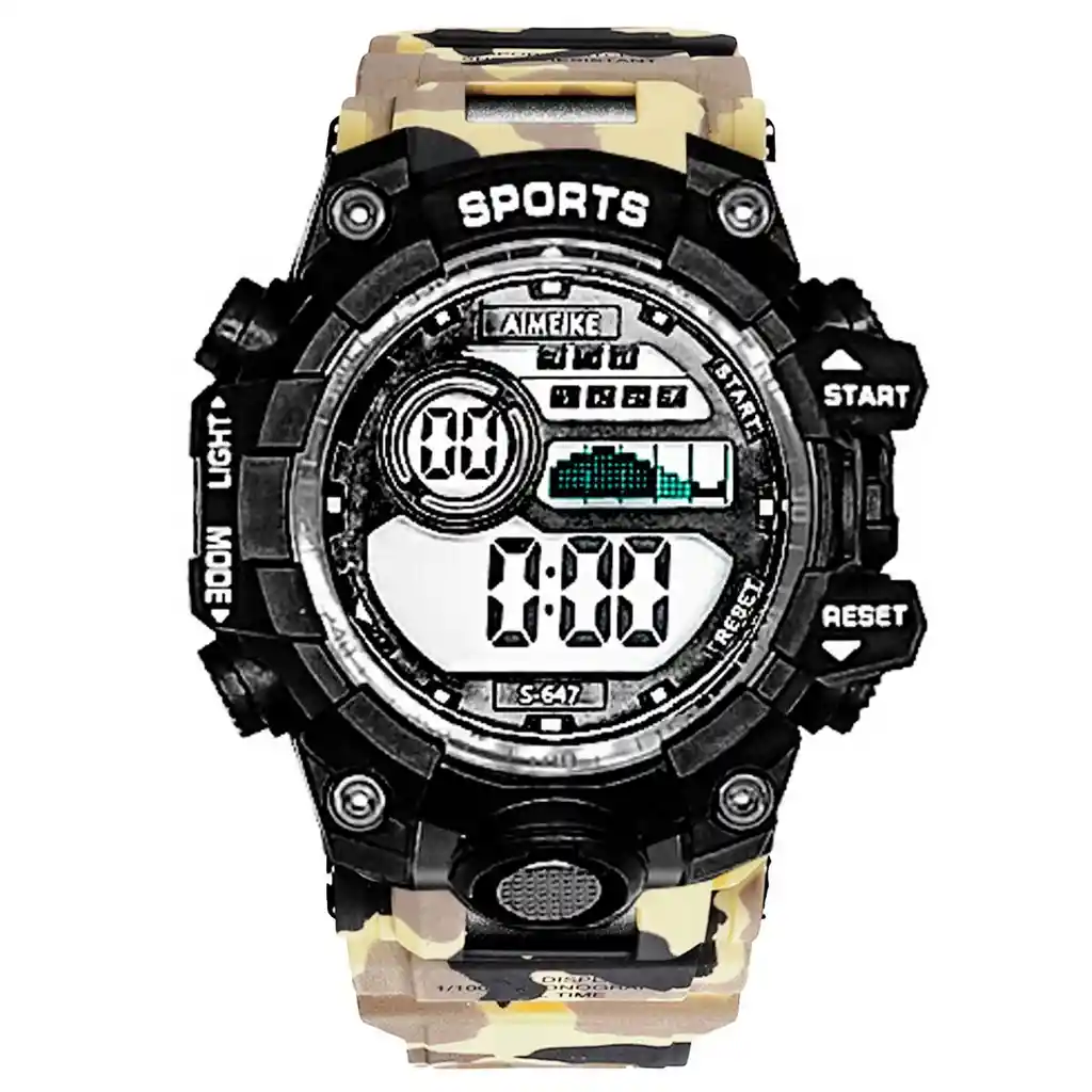 Reloj Digital Resistente Al Agua Militar Camuflado + Estuche Dayoshop