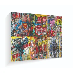 Cuadro En Maderatela Bantec Super Heroes 60 X 42 Cm Pop Art