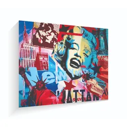 Cuadro Maderatela Bantec New York City 60 X 42 Cm Pop Art