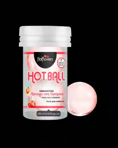 Lubricante Íntimo Hot Ball Hot Flowers Aroma Fresa Con Champaña