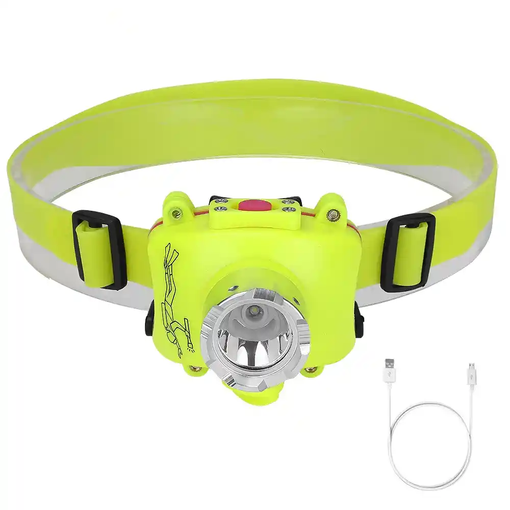 Linterna De Cabeza De Buceo Recargable Led 3 Modos De Luz