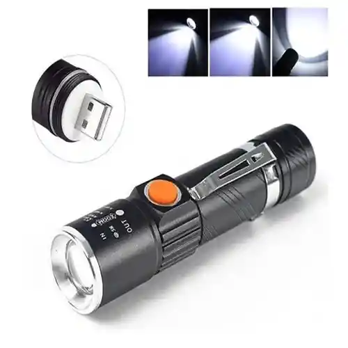 Linterna Recargable Led Tactica Usb