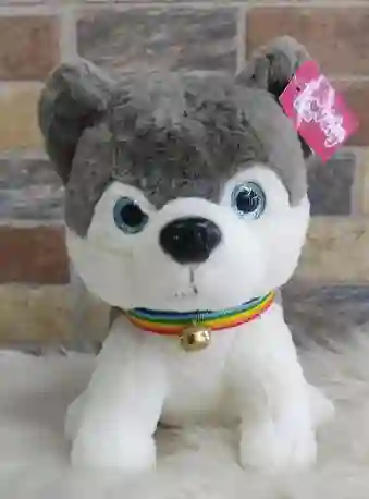 Peluche Perro Con Collar Siberiano