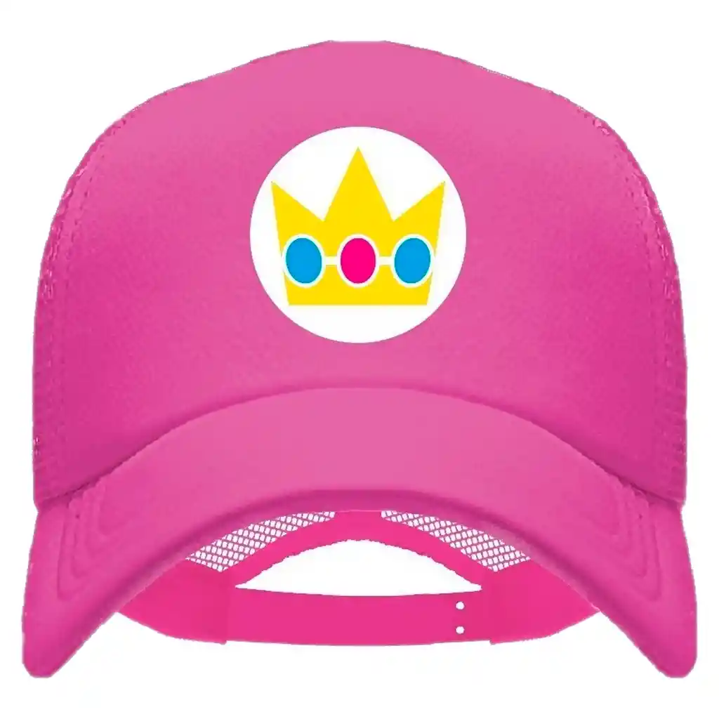 Gorra Camionera Mario Bros Diseños Trucker Rosa Cachucha - Princesa Peach Niños