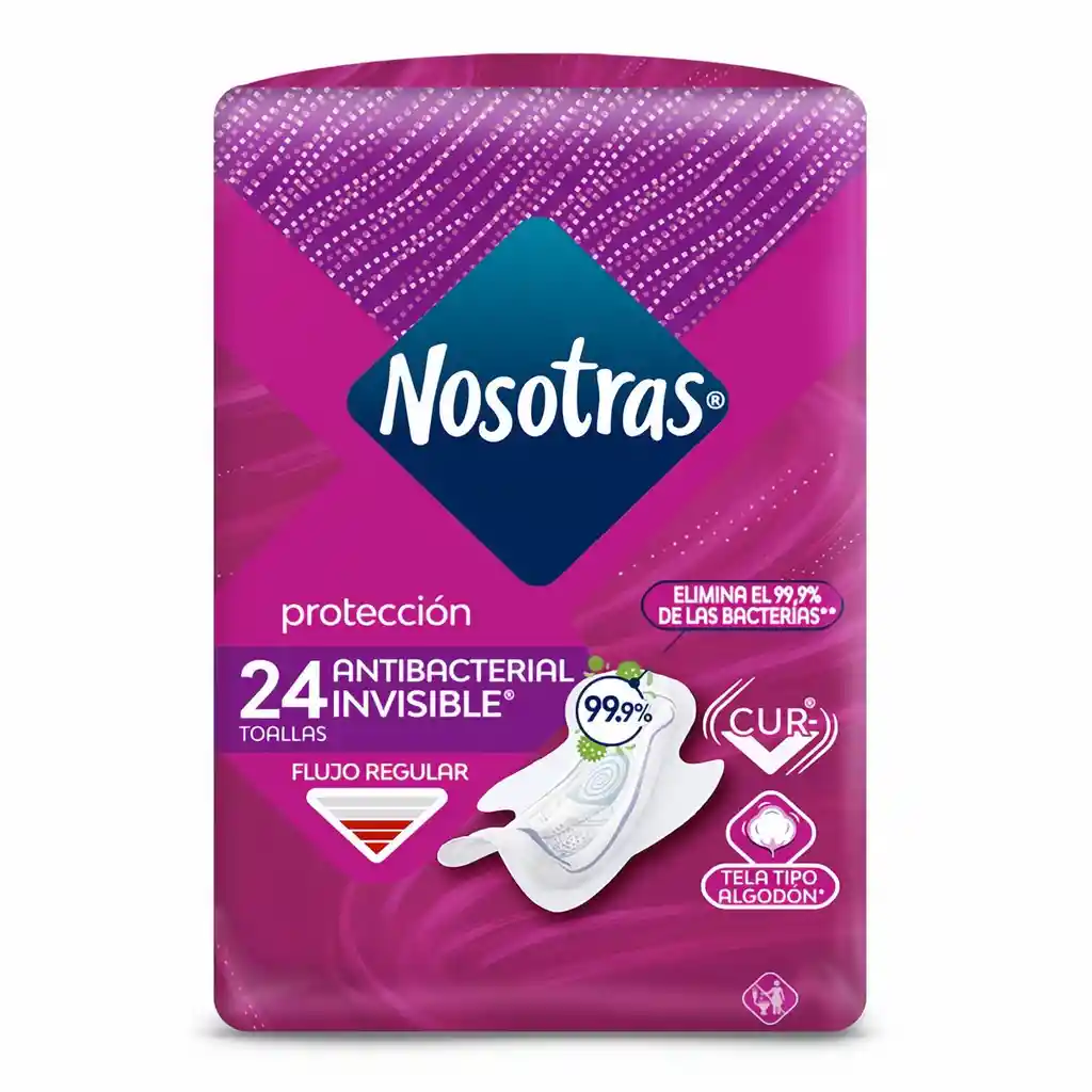 Nosotras Toallas Higiénicas Antibacterial Invisible