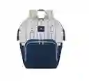 Pañalera Tipo Morral Multiusos Para Bebe Rayas Ref 2037 Azul