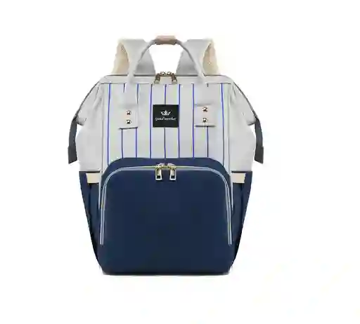 Pañalera Tipo Morral Multiusos Para Bebe Rayas Ref 2037 Azul
