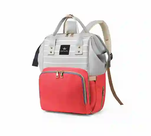 Pañalera Tipo Morral Multiusos Para Bebe Rayas Ref 2037 Rosa