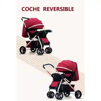 Coche Para Bebe Con Capota Expandible Musical Reversible Azul 602-1