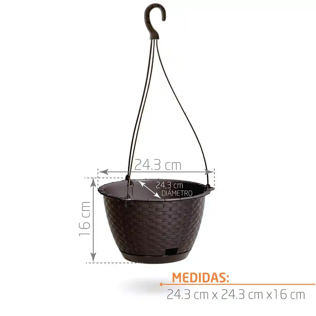 Matera Colgante Ratolla Round W 24 Cm Café