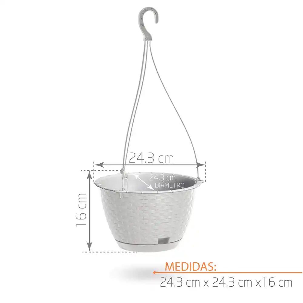 Matera Colgante Ratolla Round W 24 Cm Blanco