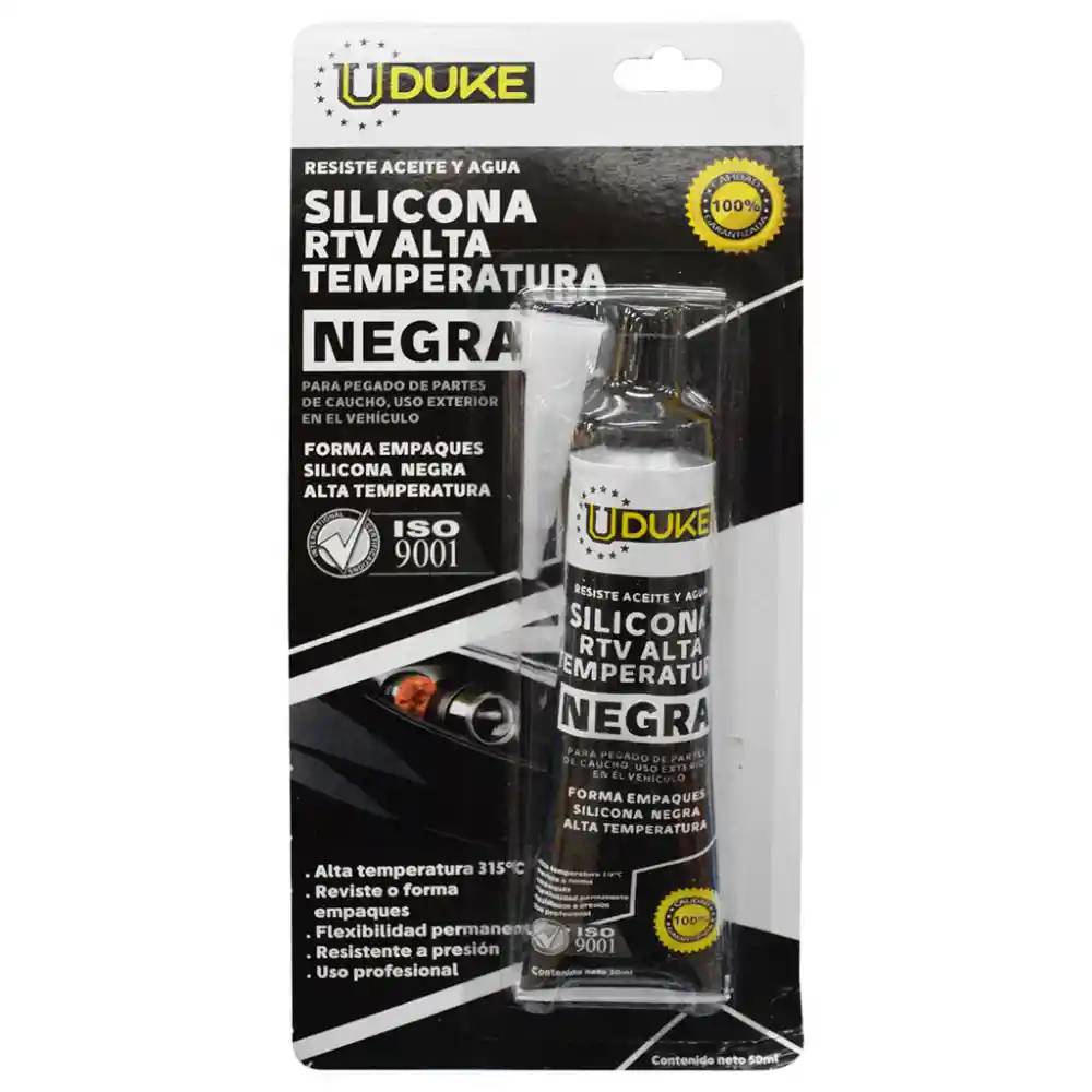 Silicona Uduke 50 Ml Rtv Negra Alta Temperatura Automotriz (ht80125)