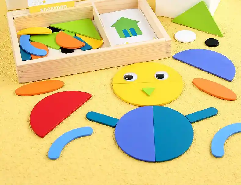 Rompecabezas De Forma Geométrica Para Niños, Juguete Divertido De Tangram