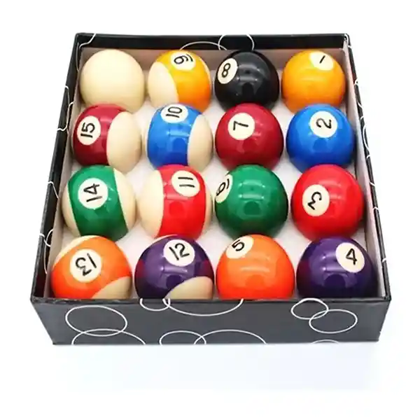 Juego De Pool Bolas De Billar Brillantes Finas Caja Negra